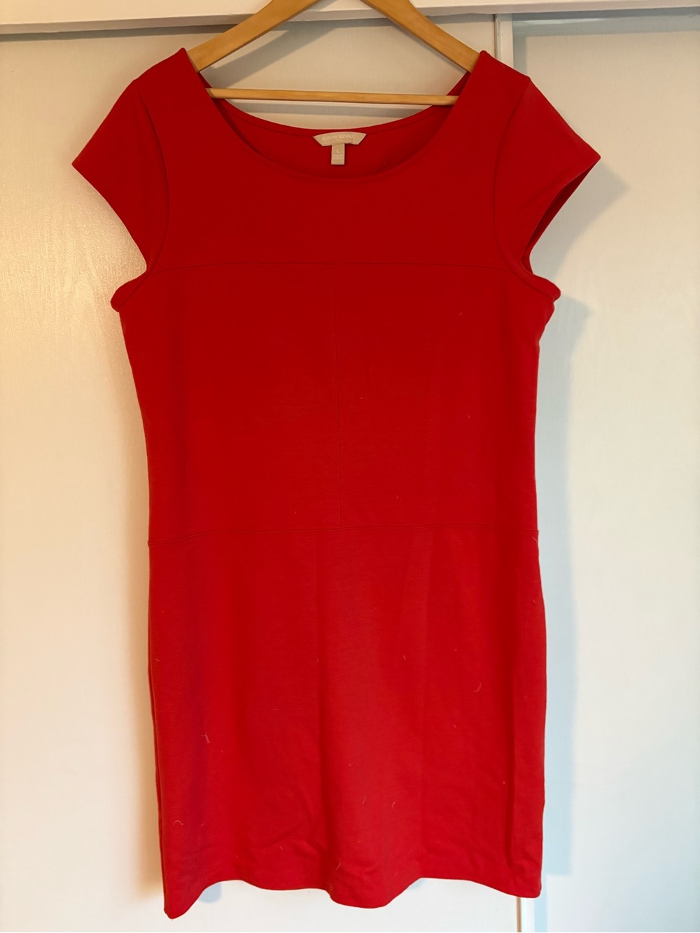 Orange Cap-Sleeve Sheath Dress